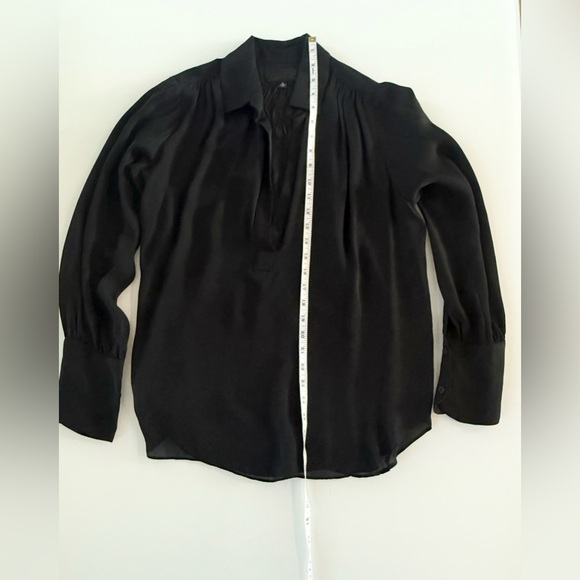 NWT Nili Lotan Montaine Silk Blouse Black $720 Sz L - Picture 8 of 10
